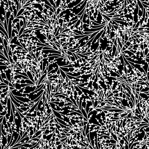 Night & Day by Kanvas Studio for Benartex - Black Tossed Sprigs