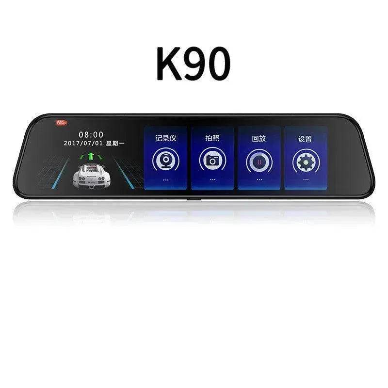 12-inch Smart Voice-activated Car Rearview Mirror Tachograph, 170 wide angle, Dashcam Camera Recorder. Front and Back view dual Camera.