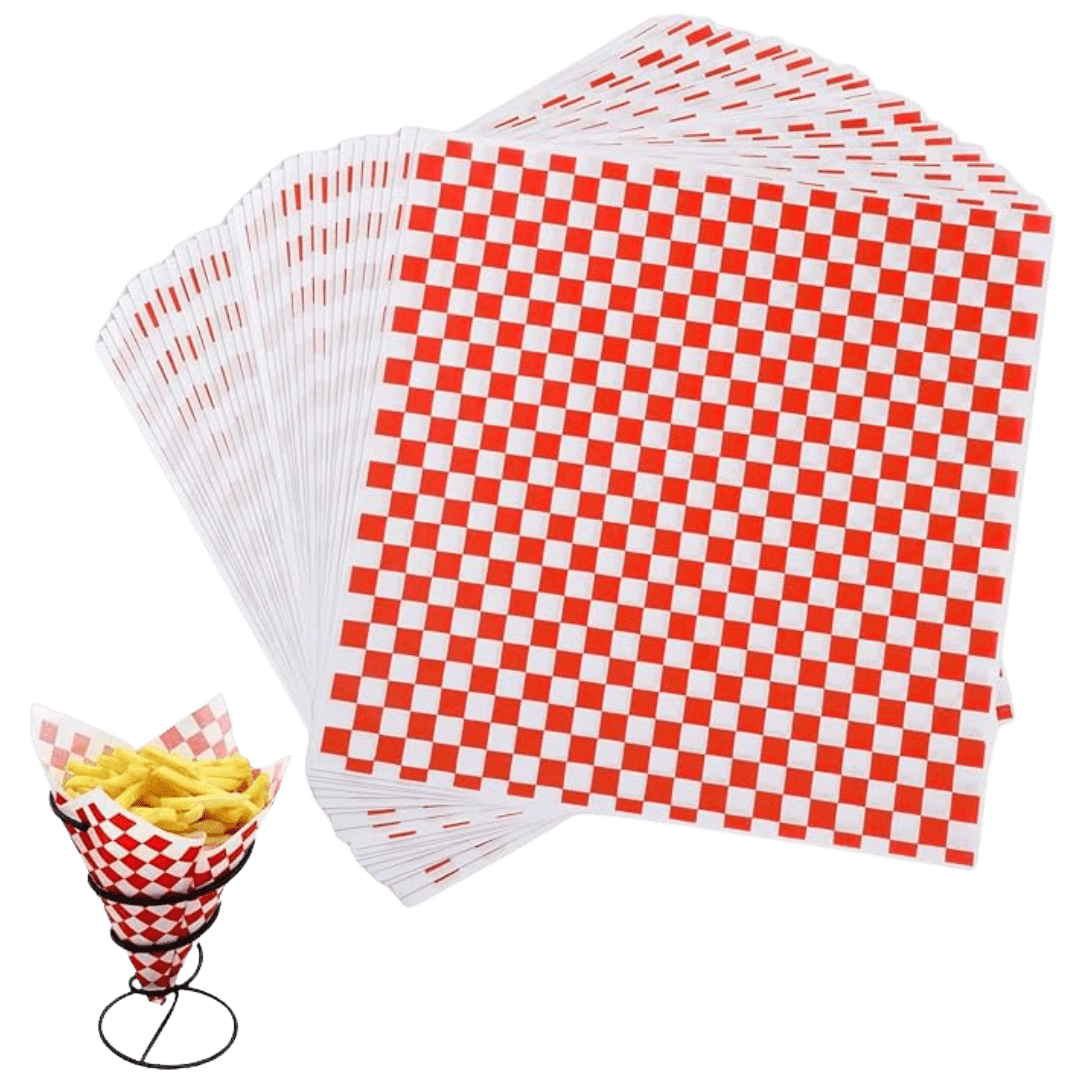 12" x 12" Red Checkered Wax Paper