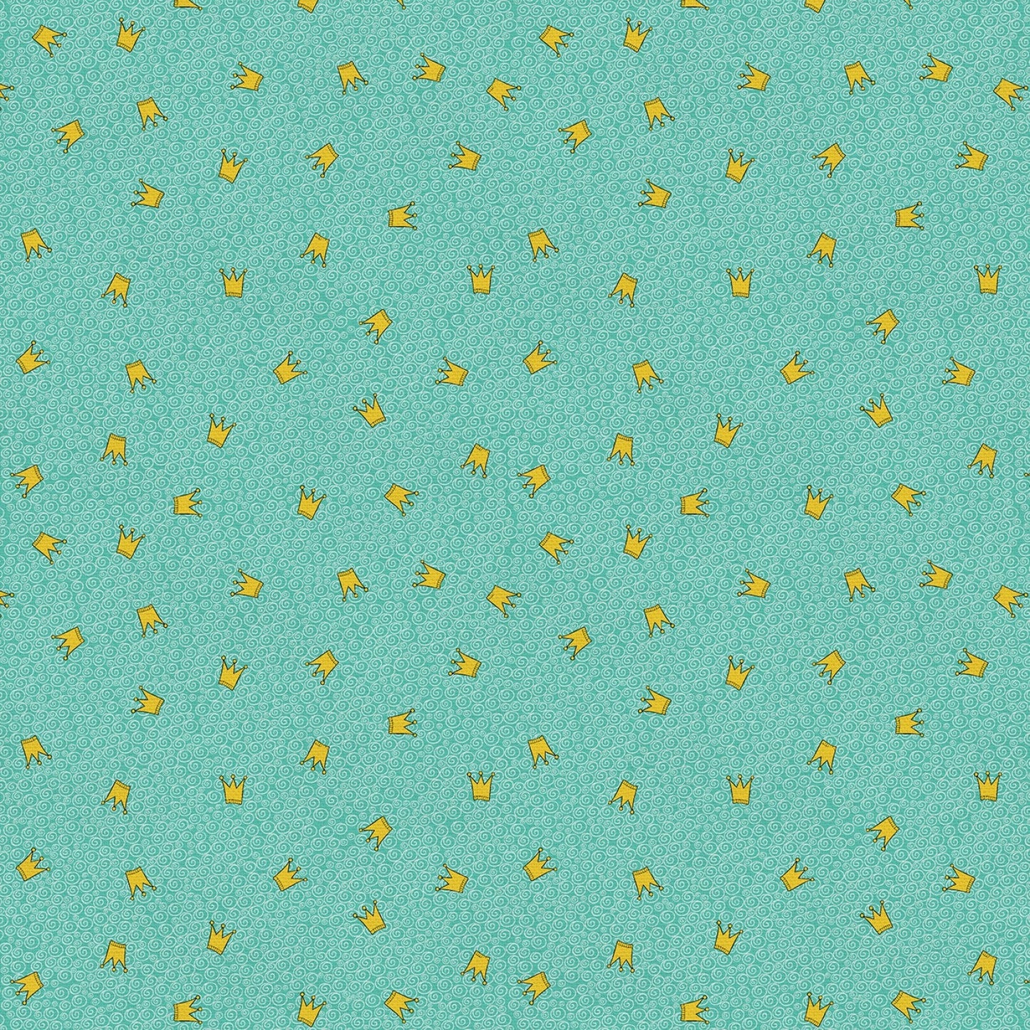 A Royal Fairytale - Crowns - Mint by Paintbrush Studio Fabric