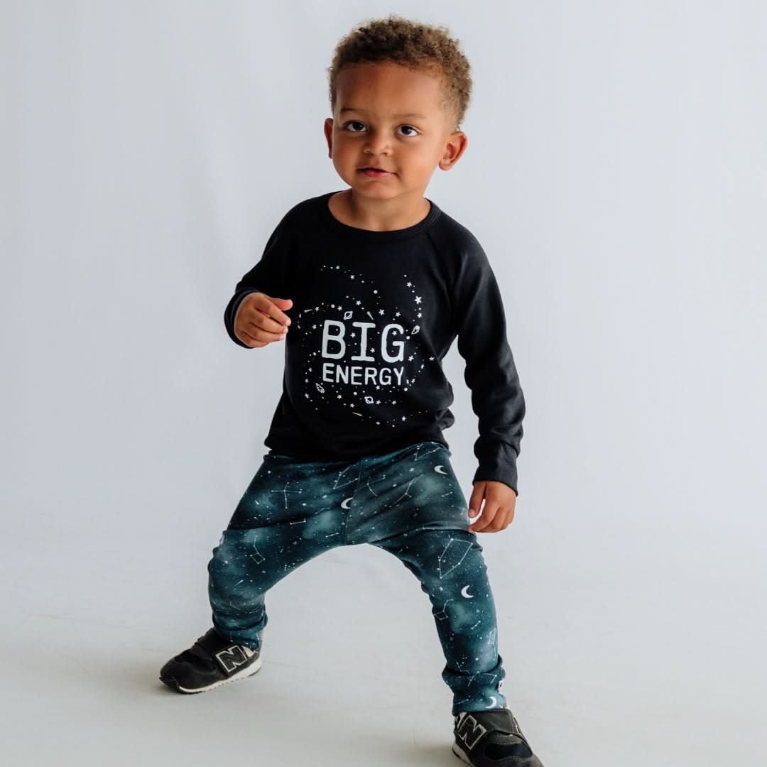 Baby/Kids' Graphic Bamboo Raglan Sleeve Pullover | Big Energy In Black