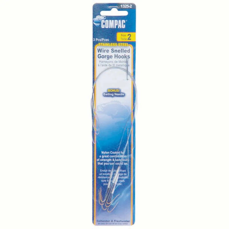 🍁COMPAC Wire Snelled Gorge Hooks