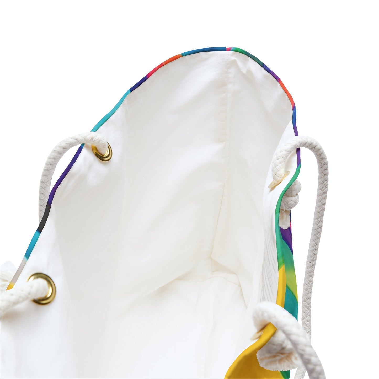 Colorful Abstract Wave Weekender Bag | Rainbow Stripes Large Tote Bag