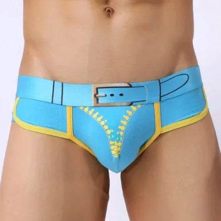 Men's Underwear Cotton Print U Convex Antibacterial Brief Trunk Panties