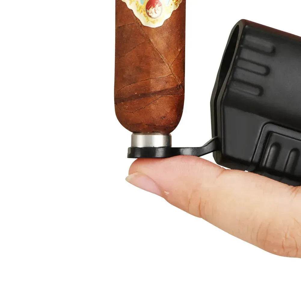 Briquet à cigares portable en métal coupe-vent avec perforateur de cigares