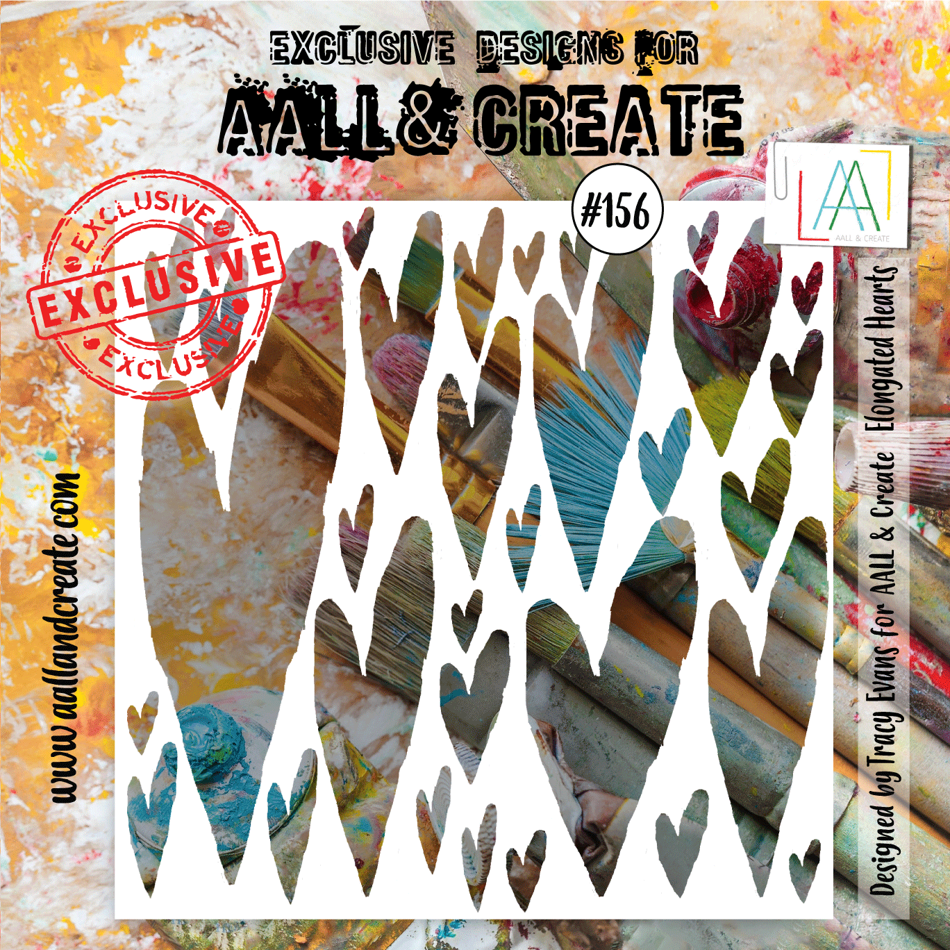 AALL and Create Stencil - 156 - Elongated Hearts