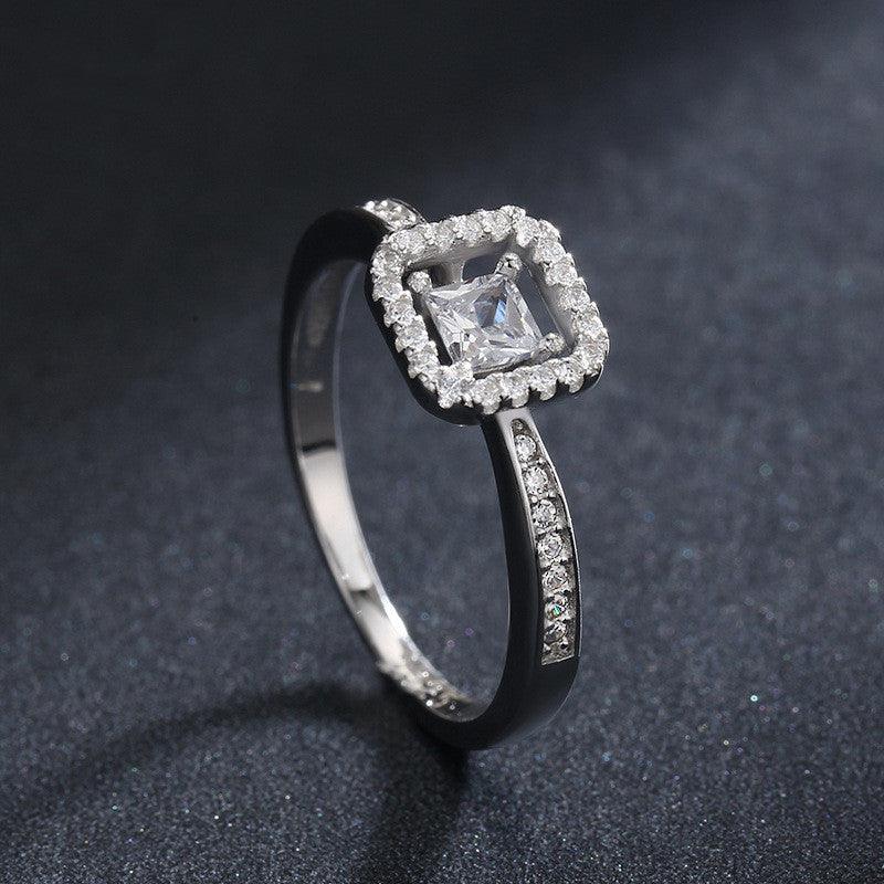 Sterling Silver Square Hollow Ring