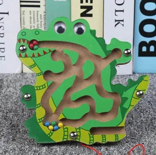 Jouet Labyrinthe Magnétique pour Enfants, Jeu de Puzzle en Bois pour Enfants, Jouet Éducatif Précoce en Bois Casse-tête, Planche à Puzzles Intellectuels