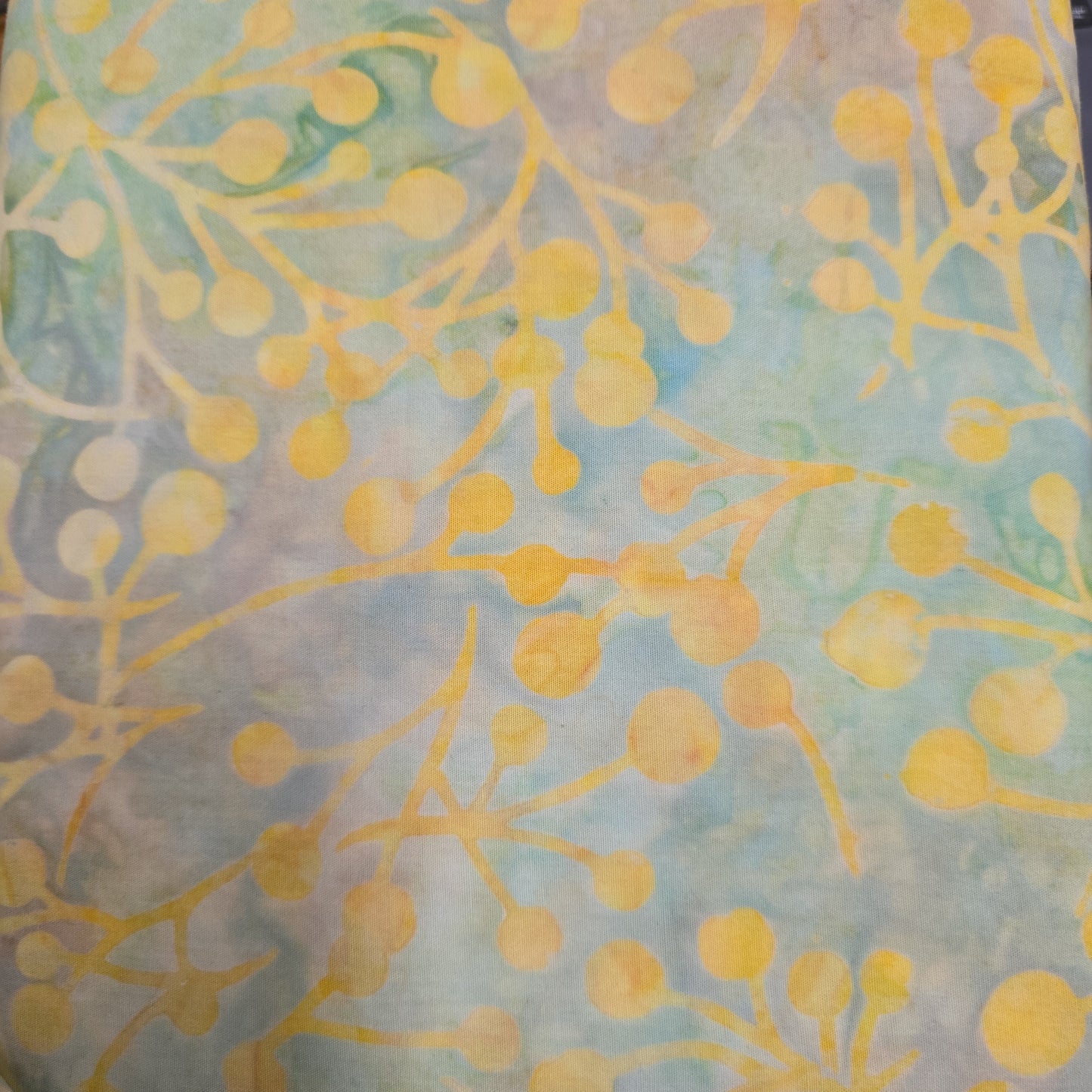 Batiks Bavarian- Yellow/Green Berry Vines - JH23A8-V