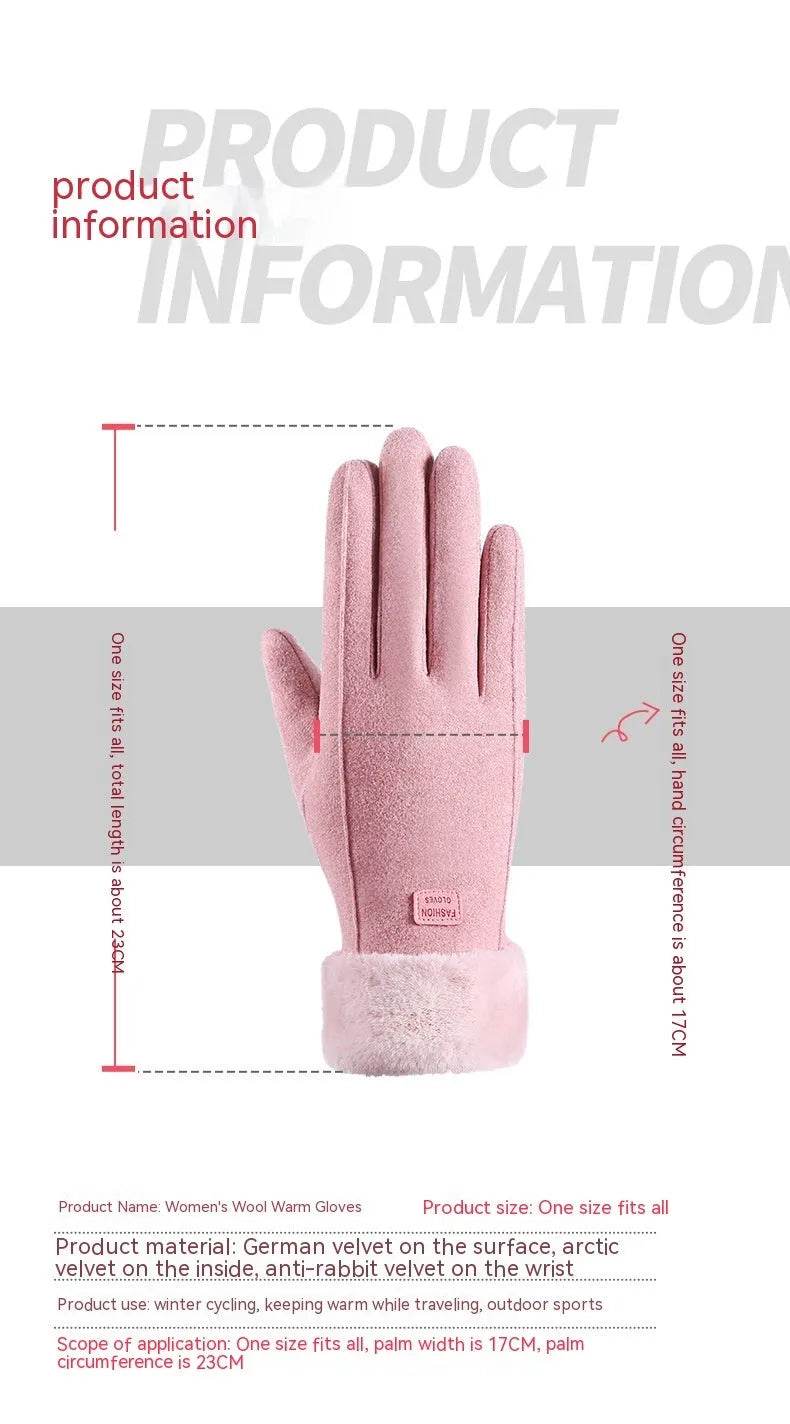 Gants d'équitation en daim matelassés, doublés polaire, chauds et mignons