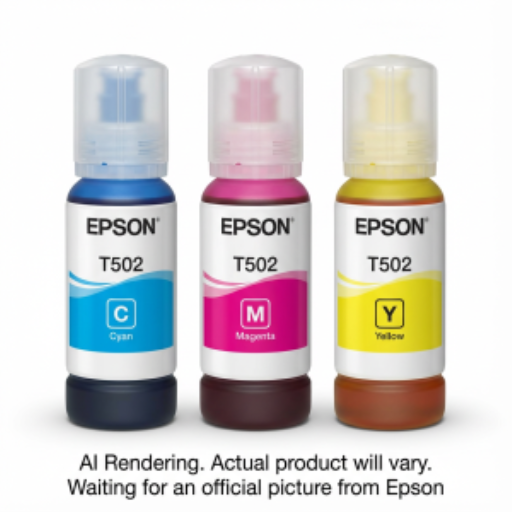 Bouteille d'encre Epson T502, Combo CMY à base de colorants, avec capteur