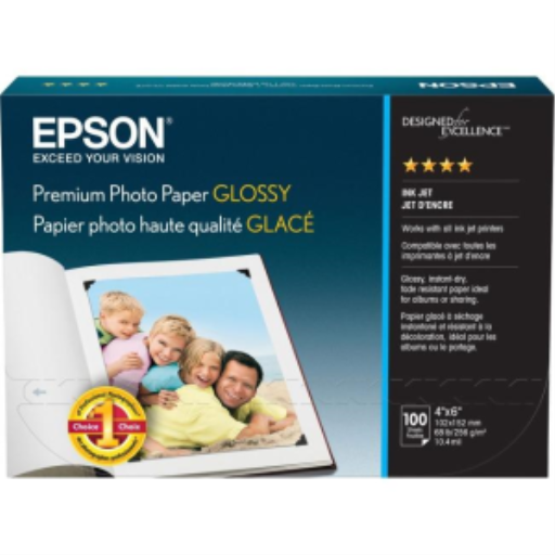 Papier Photo Brillant Premium Epson, 10x15 cm, 100 feuillesS04