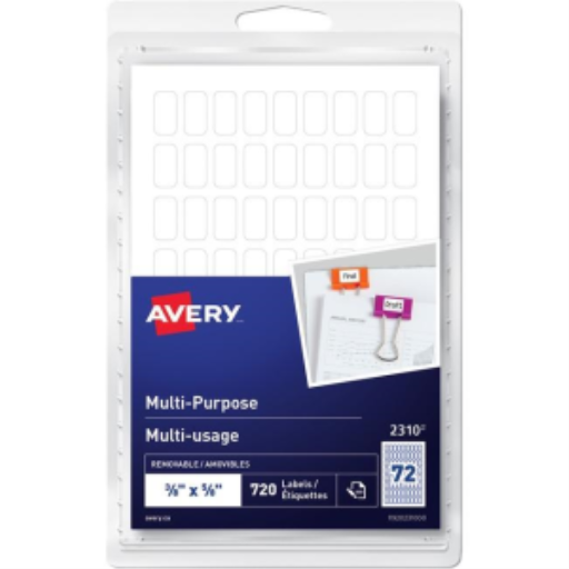Avery® Multi-Purpose Removable Labels Handwrite, ?" x ?" Removable Matte White Paper / White / Removable