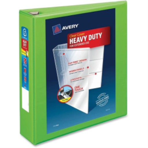 Avery View 2" HD View Binder, Chartreuse, Gap Free D-Ring, 540 sheet capacity