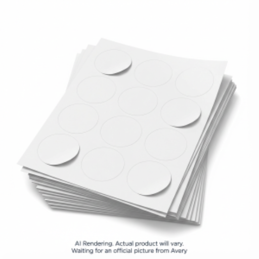 Avery Laser/Inkjet Matte White Labels, 2" Diam, Permanent, 10 sheets/env, 120 labels/env