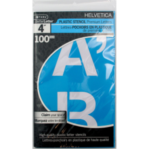 Helvetica Stencil 4”, Caps
Pochoir Helvetica de 4 po, majuscules