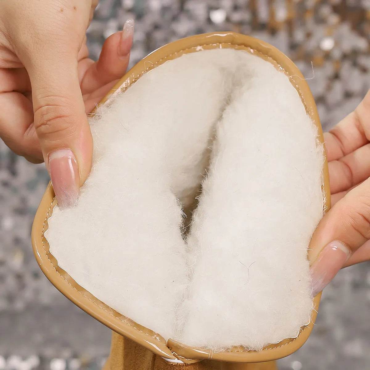 Bottes de neige pour femmes hiver chaud antidérapantes plates mi-mollet en velours et coton épais
