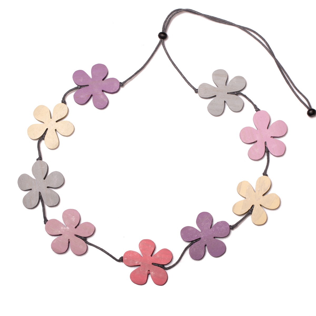 Collier de fleurs en bois