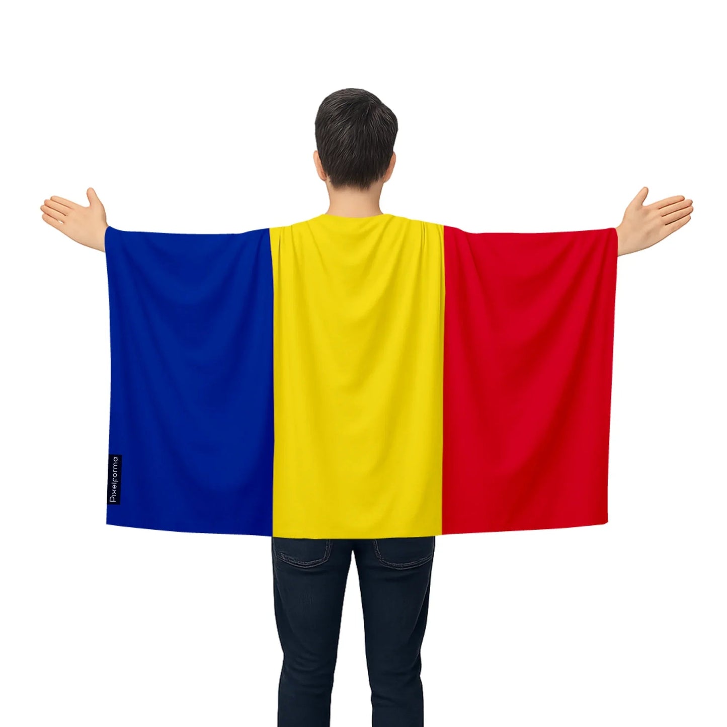Cape Drapeau De La Roumanie – Polyester Léger – Modèle À Enfiler