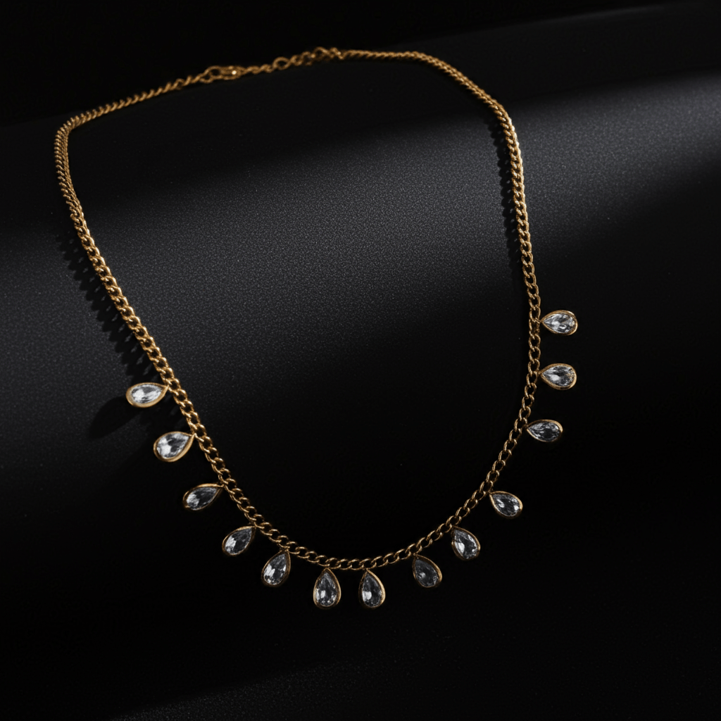 Cubic Zirconia Necklace 18k Gold