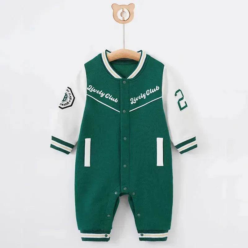 Baby One-piece Spring And Autumn Romper Baseball Uniform cloth