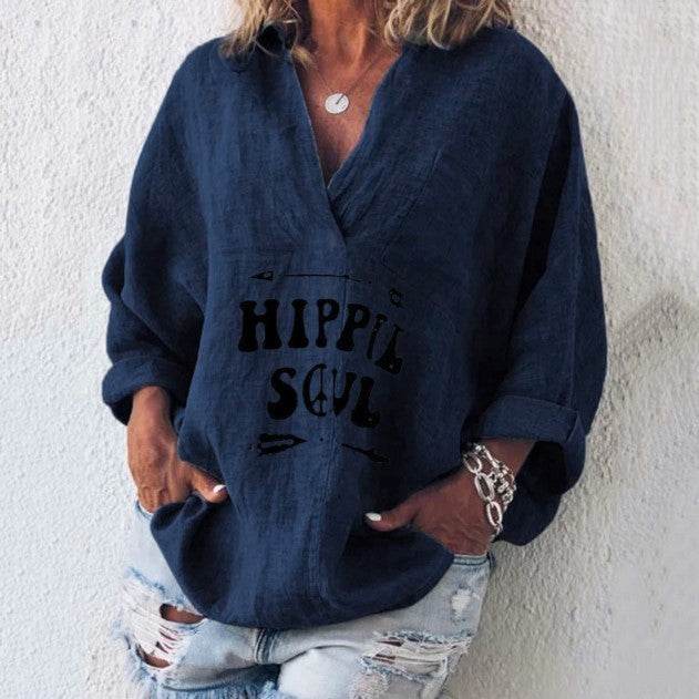 Casual Summer Cotton blend pocket women blouse top