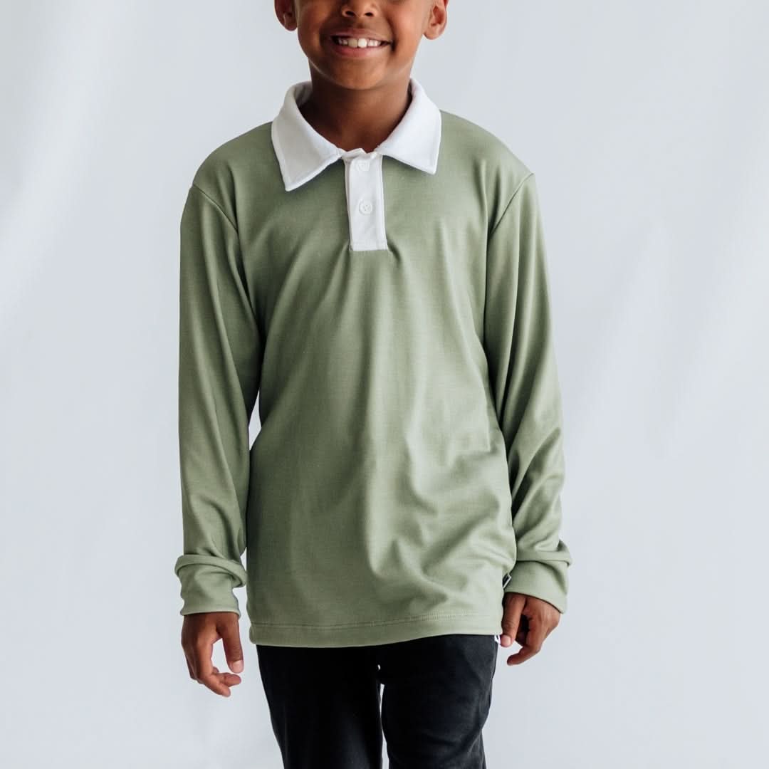 Youth Bamboo Rugby Style Shirt | Navy