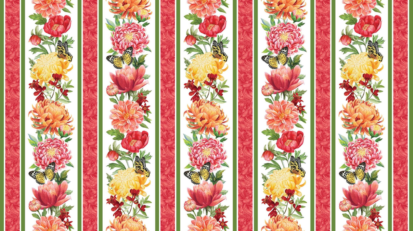 Northcott- Morning Blossom- Border Stripe