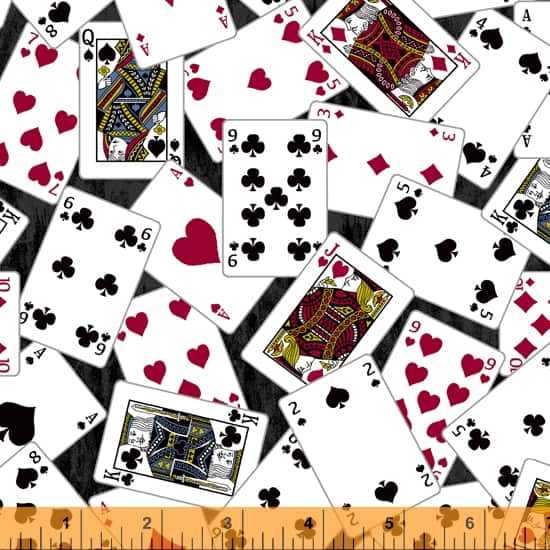 Windham Fabrics - Man Cave - Playing Cards on Black