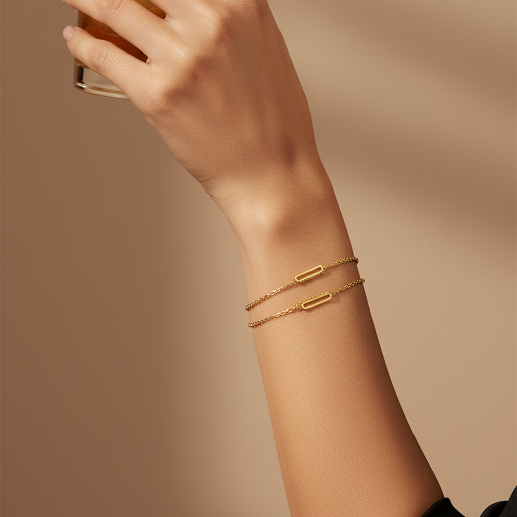Bracelet jonc triple chaîne
