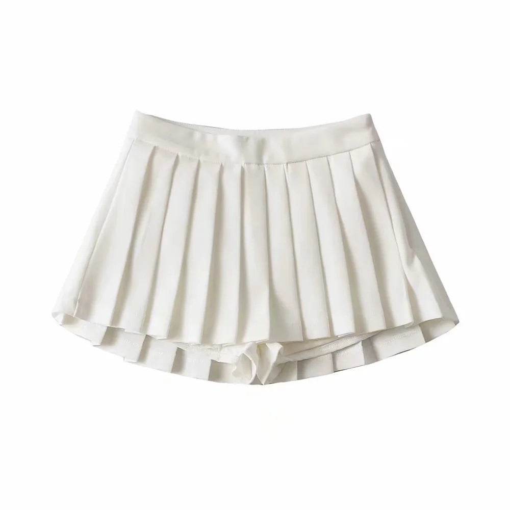 Women's High Waist A-line Mini Pleated Skirt