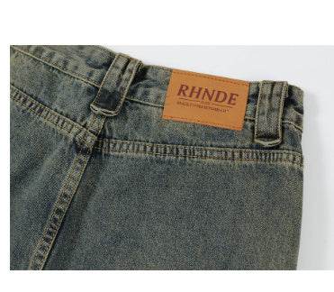 Punk Distressed Washed Denim Jeans Cargo Pant Men