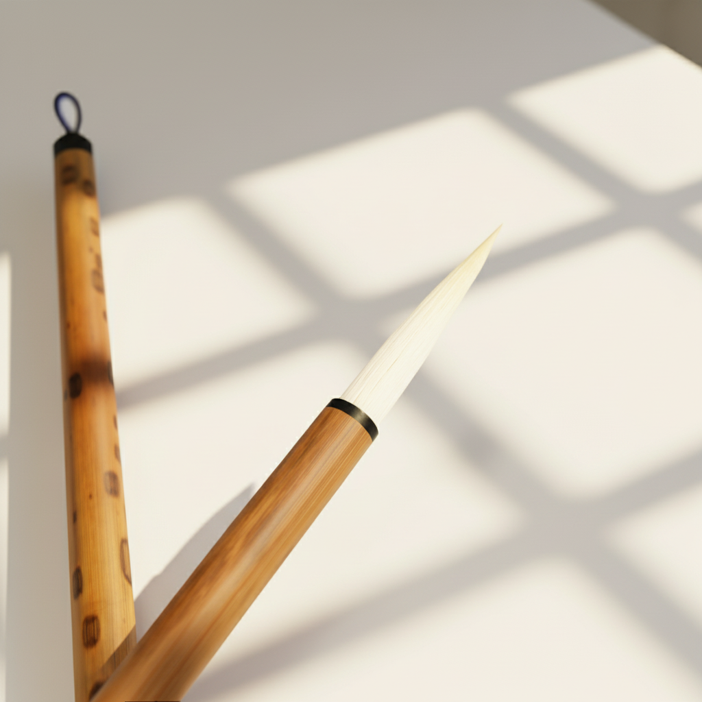 100% Japanese Pure Goat Hair, Madake Bamboo (斑竹) Brush - Premium Quality