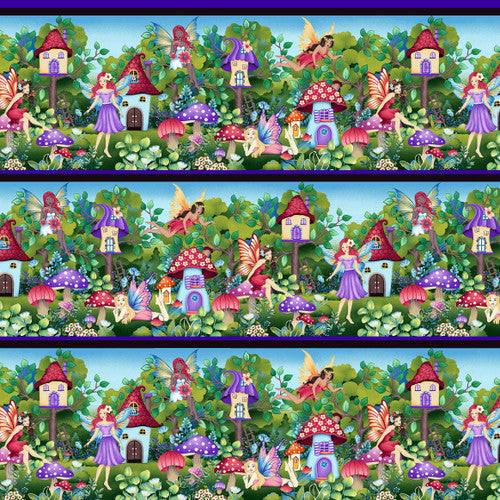 Down the Fairy Path - Large Border Stripe - 3436-66