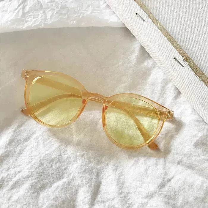 Unisex sunglasses round frame Glass UV400