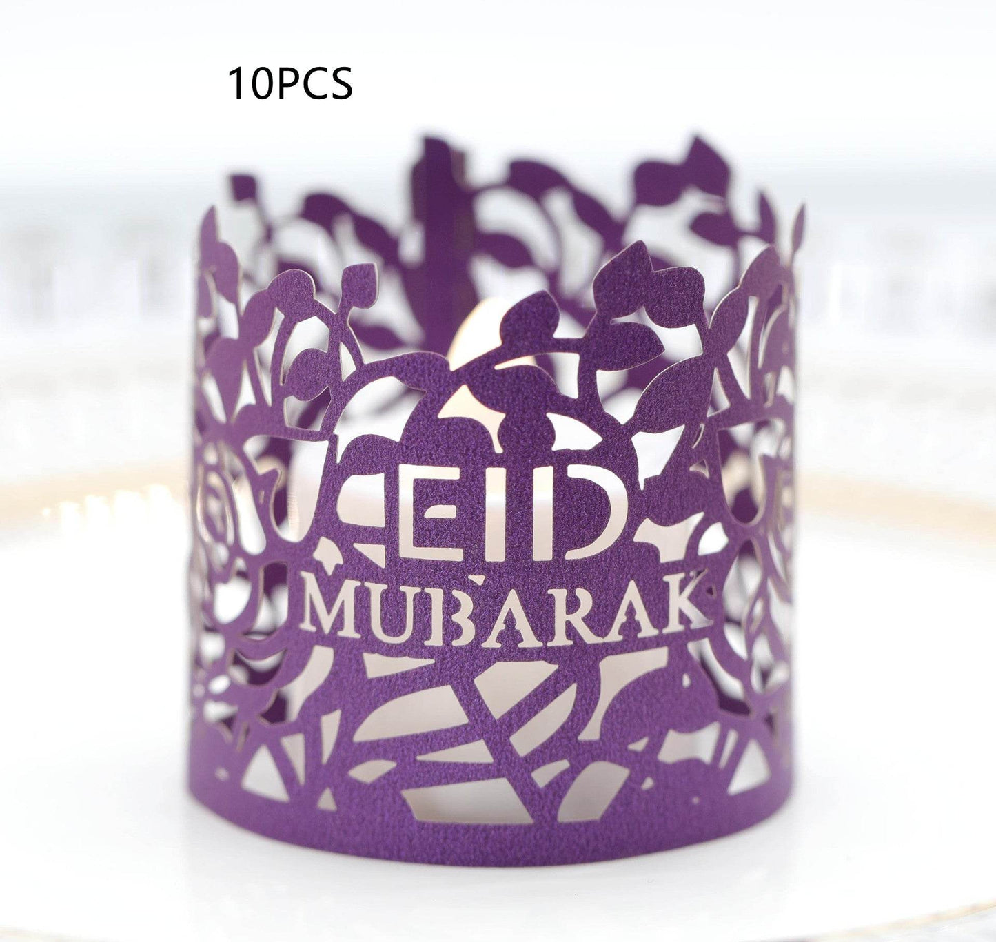 MOQ200 Ramadan Electronic Candle Lampshade Laser Cutout