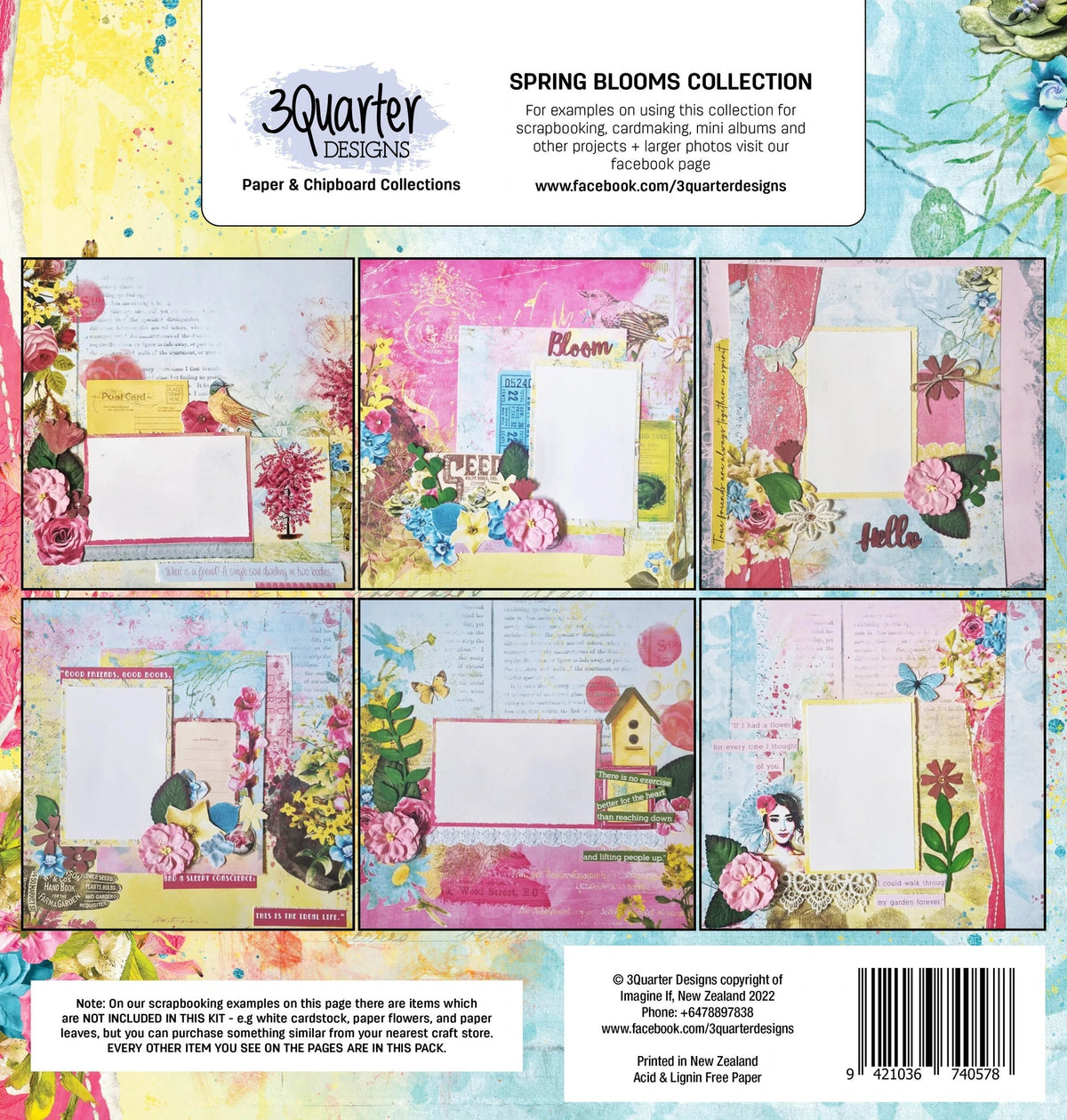 3Quarter Designs - Collection Scrapbooking - Fleurs de Printemps