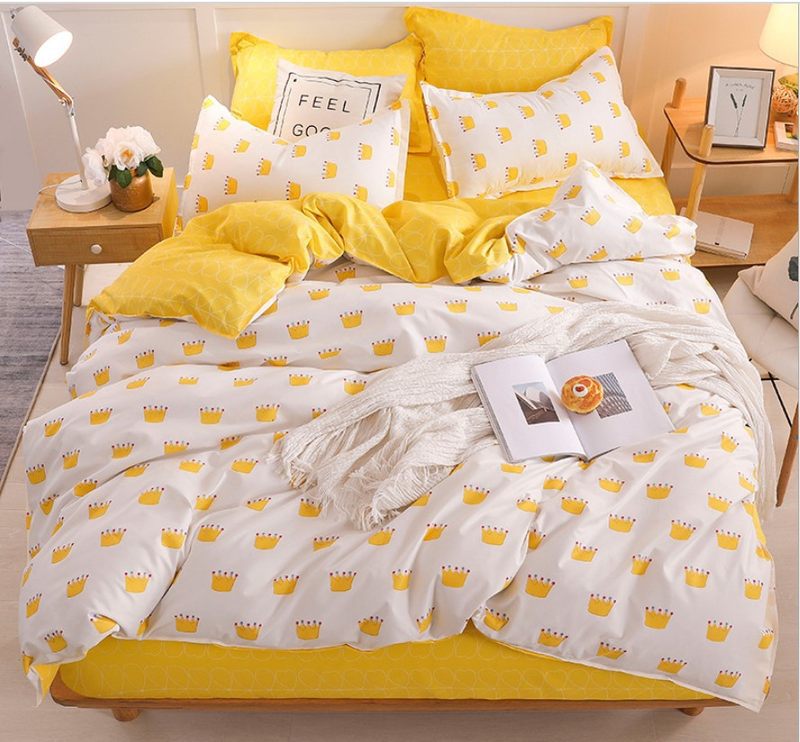4-Piece Diamond Velvet Bedding Set – Geometric Pattern Duvet Cover & Sheet Set
