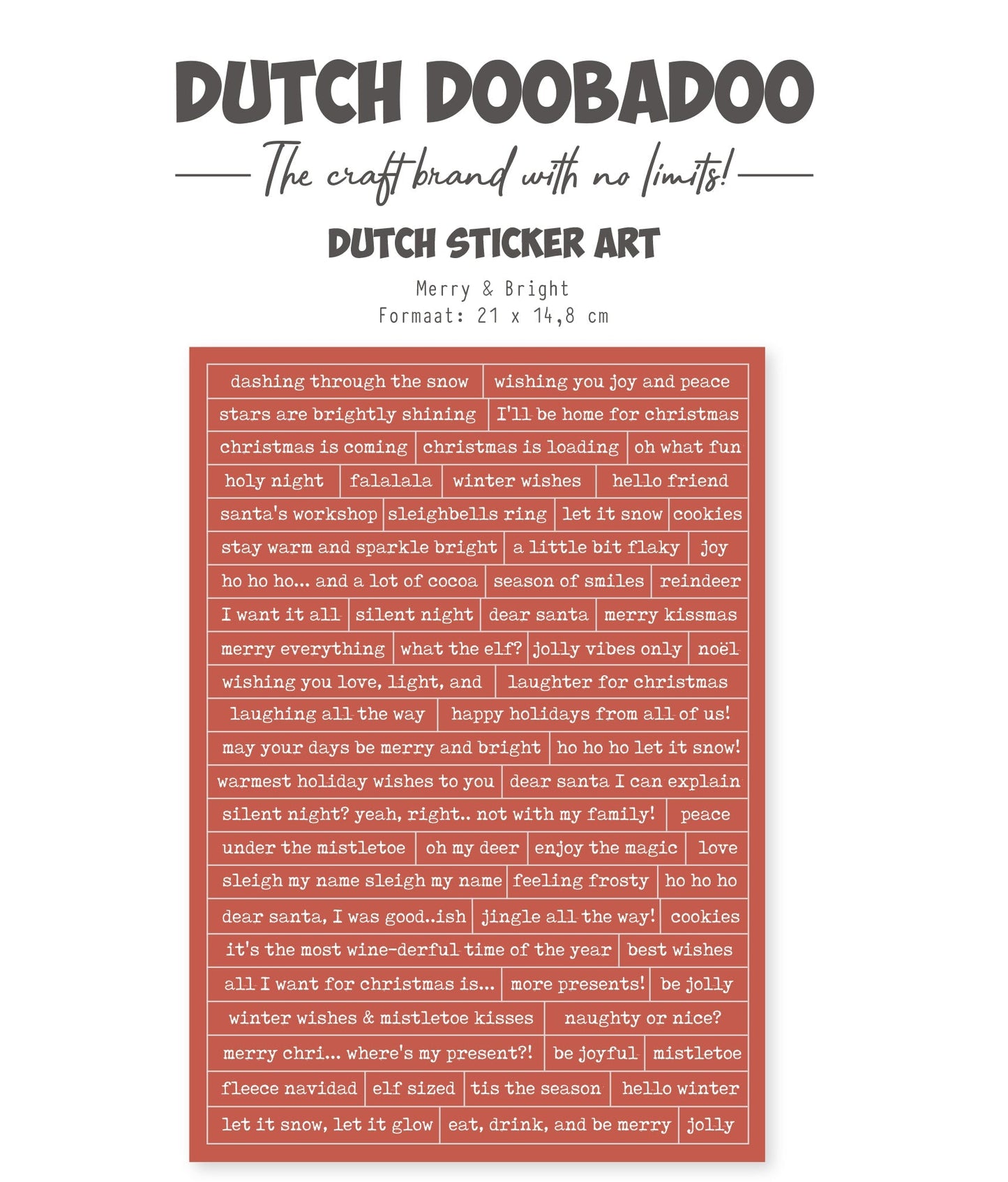 Dutch Doobadoo DDBD Dutch Sticker A5 Merry & Bright