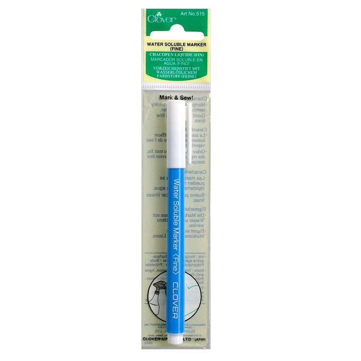 CLOVER 515 - Water Soluble Blue Pen - Fine Point