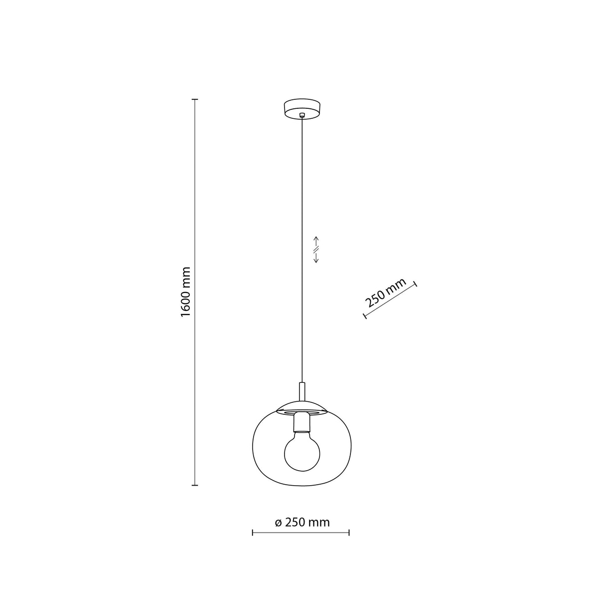 Suspension scandinave VIBE en verre graphite