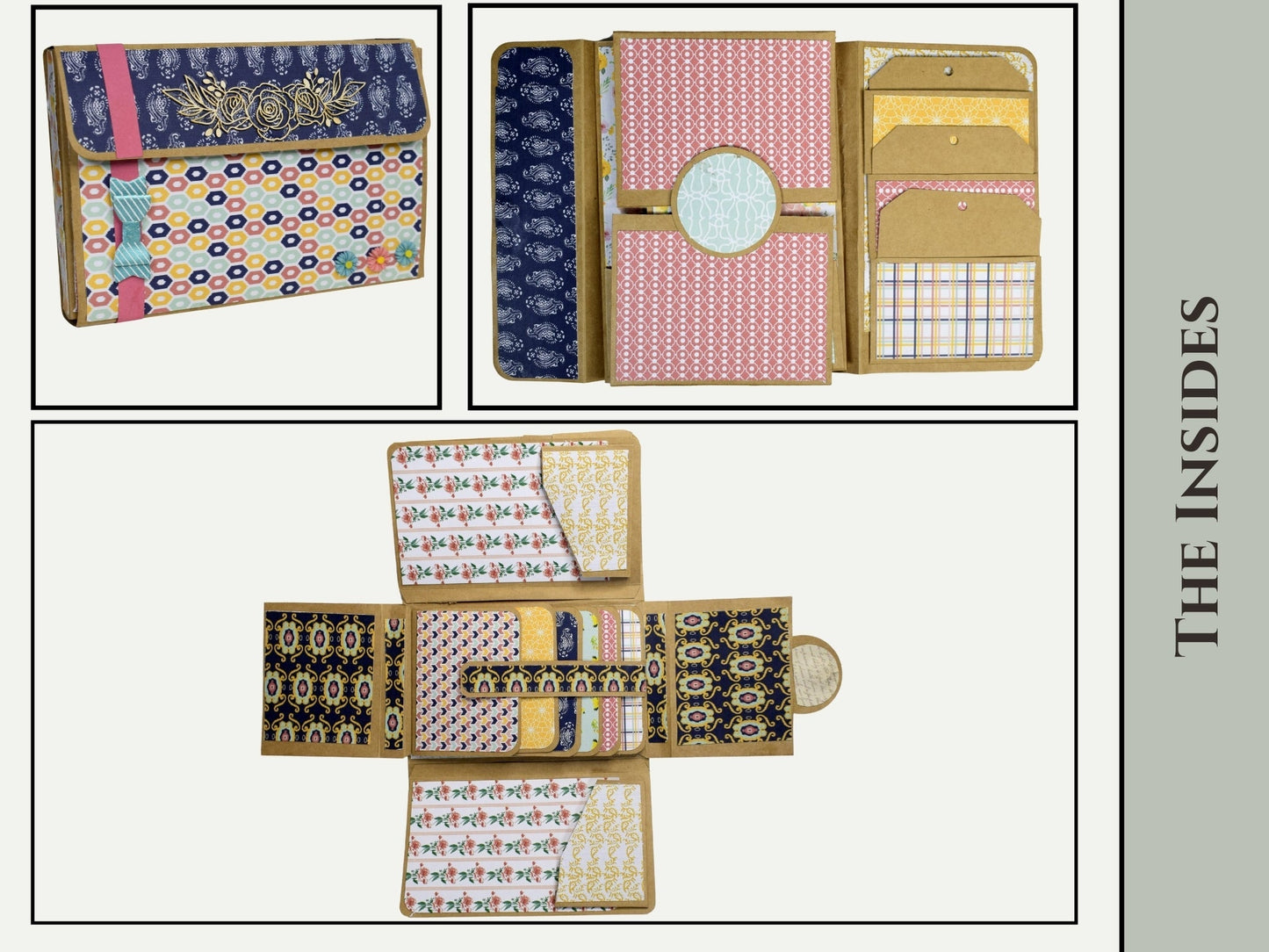 CrafTreat Scrapbook Blanks - TriFold Folio Wallet - Black & Kraft Color