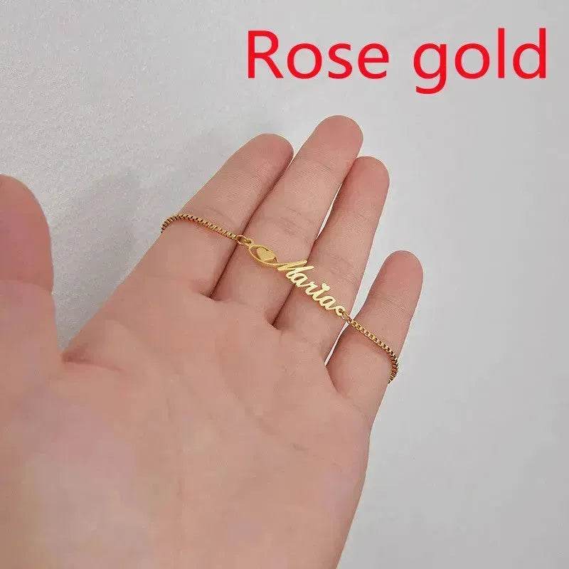 Women Custom and Personalized Stainless Steel English Letter Bracelet From Europe And America