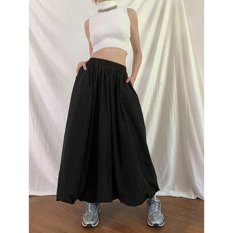 Women's All-match Simple Elegant Gathered Long Maxi Skirt