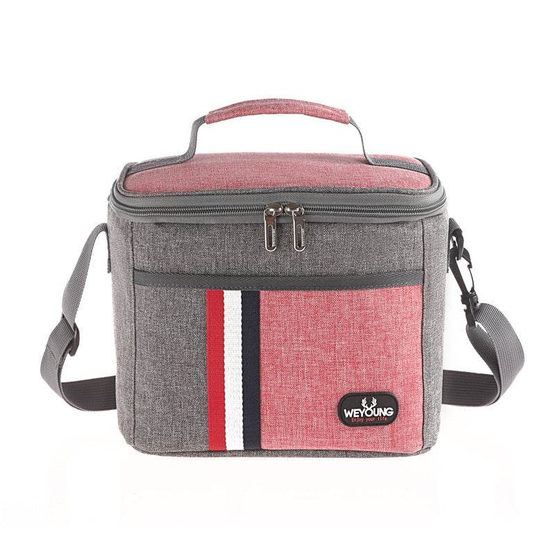 Striped Insulated Lunch Bag – Stylish Portable Tote for Work