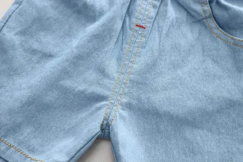 Lapel Short Sleeve Suit Children's Clothing Casual wear for boys Denim Two piece for boys