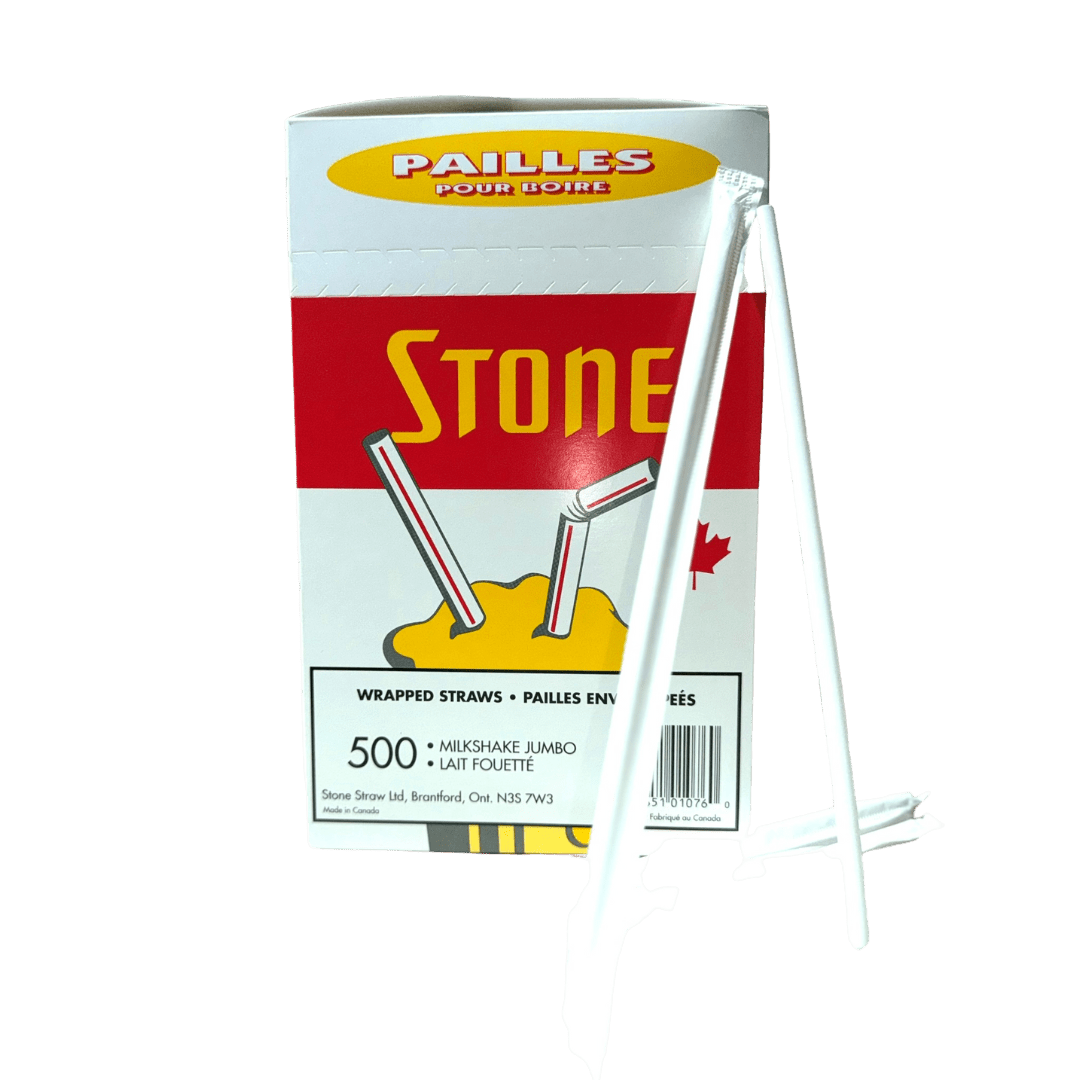 7.75" Unwrapped White Milkshake Straws