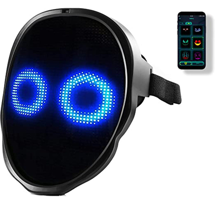 LED Luminous Face Mask – Full-Color Changing Rechargeable Halloween Party Mask