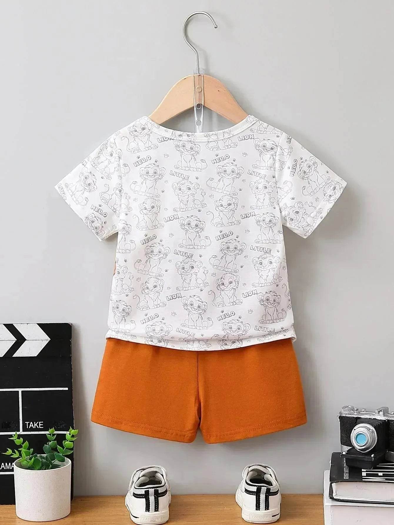 Cartoon Baby Clothing Short Pant Two-piece Set for boys