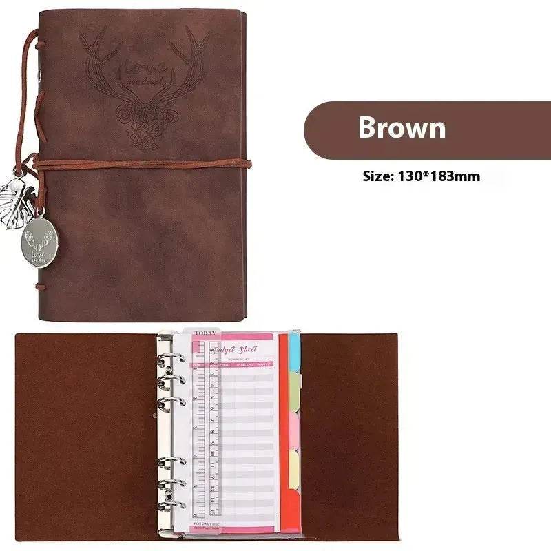 Notebook A6 Leather Loose-leaf Tally Book Note Pad Memo Note Book